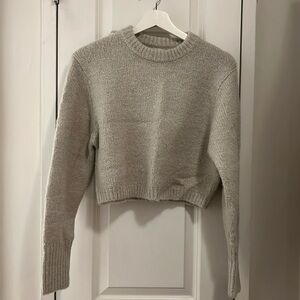 Zara cropped greige sweater